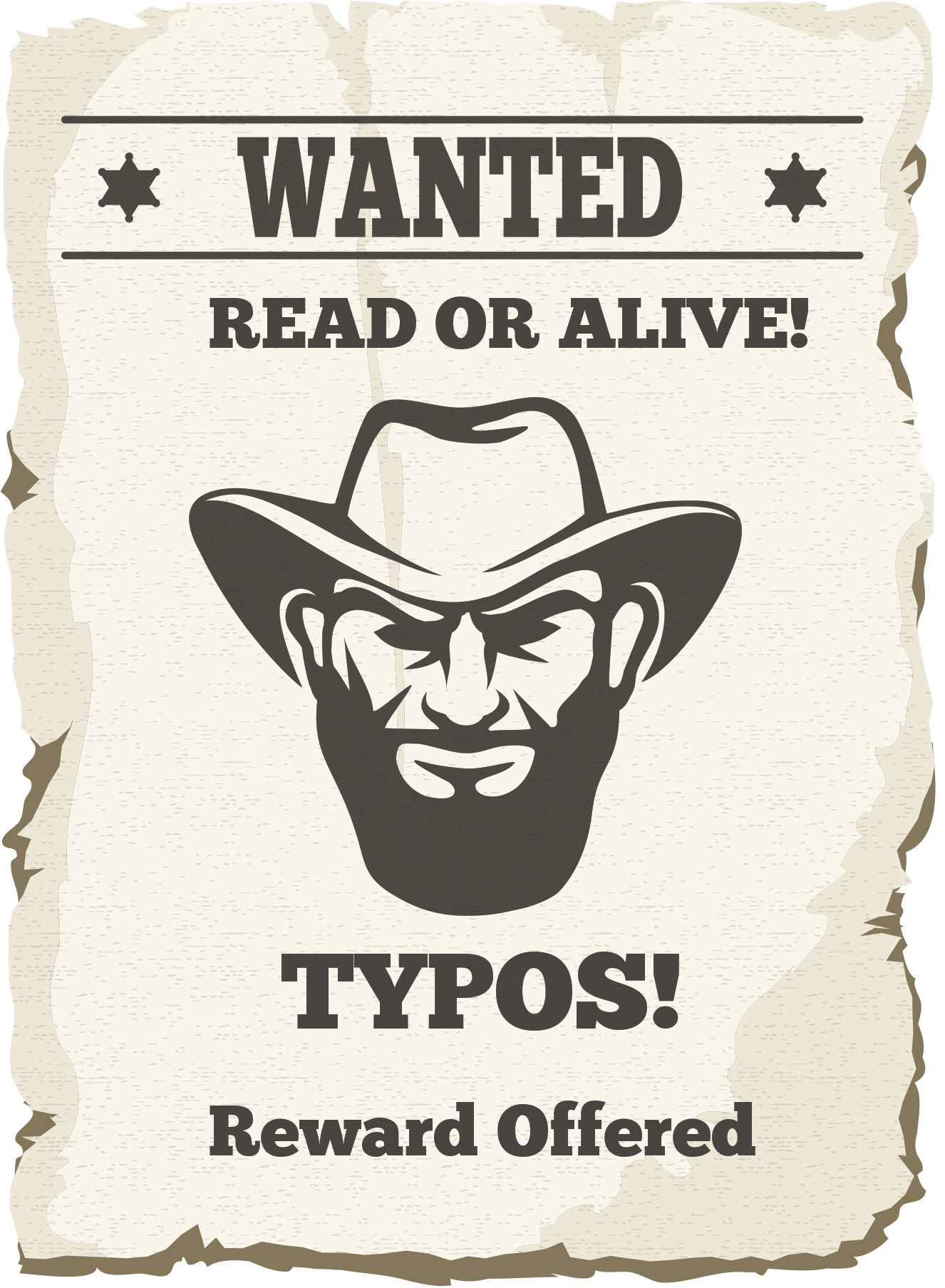 Typo Hunters Wanted poster
